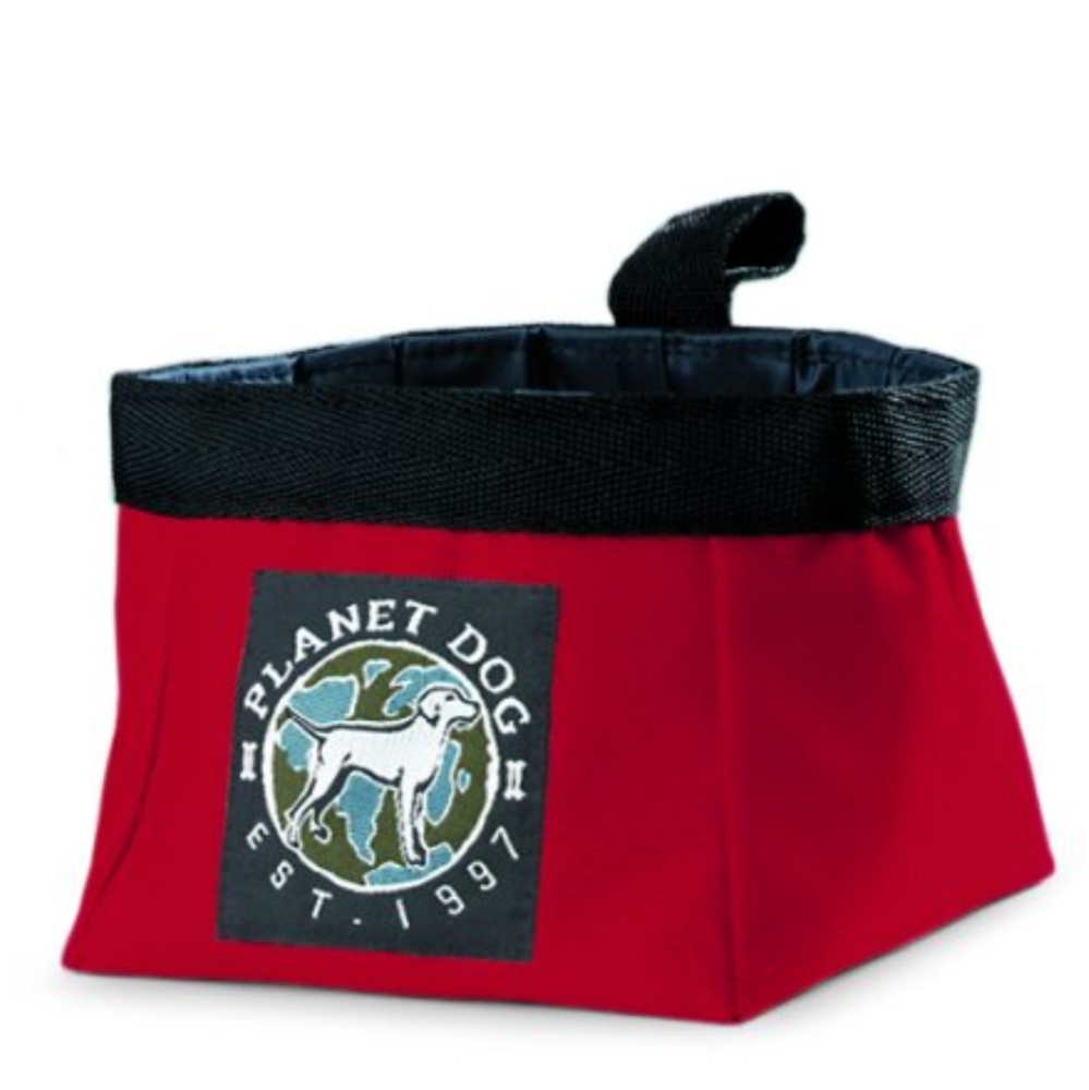 Planet Dog "On The Go" Water & Food Red Travel Dog & Cats Bowl Size Small